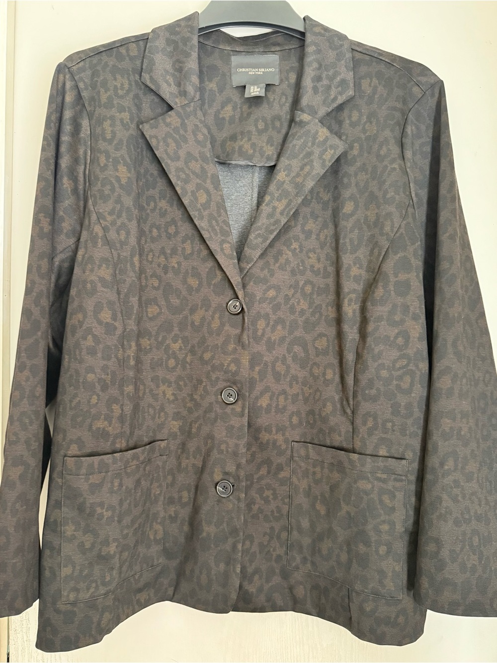 Christian seríano& Banks Dark Brown Leopard-Print Blazer - Picture 3 of 5